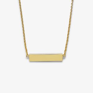 Demi-Fine Engravable Bar Necklace
