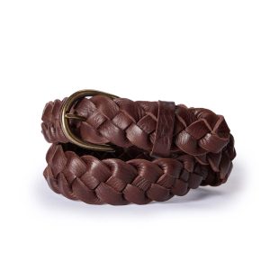 The Braided Belt in Dark Brown