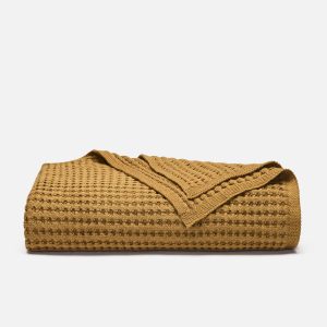 Chunky Waffle Knit Throw Blanket