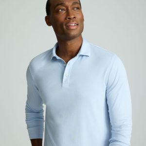 Wrinkle-Free Damaschino Long-Sleeve Polo