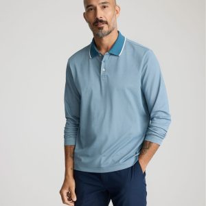 Tipped Performance Long-Sleeve Polo