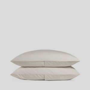 Brushed Cotton Pillowcase Set - Bone