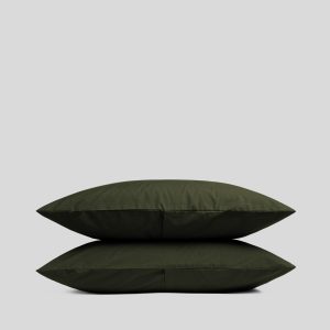 Brushed Cotton Pillowcase Set - Evergreen