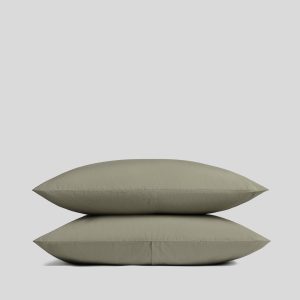 Brushed Cotton Pillowcase Set - Moss