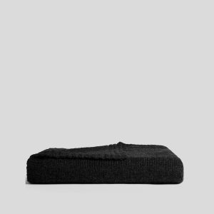 Classic Knit Alpaca Throw (Charcoal)