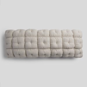 Cloud Linen Puff Lumbar Pillow Cover (Bone)