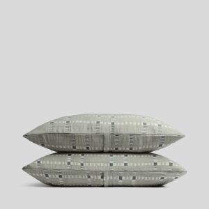 Grid Cotton Wool Sham Set (Moss)