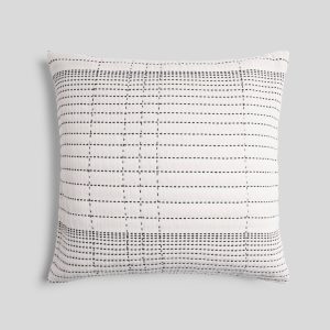 Hand Stitched Euro Pillow Cover (Ivory and Soft Black)