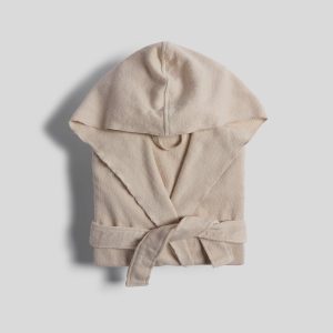 Hooded Light Terry Robe (Bone)