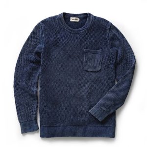 The Crawford Crew Sweater in Washed Indigo