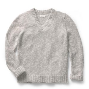 The Match V-Neck Sweater in Sable Merino Slub