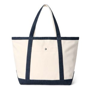 The Schooner Tote in Seeded Natural Chipped Canvas