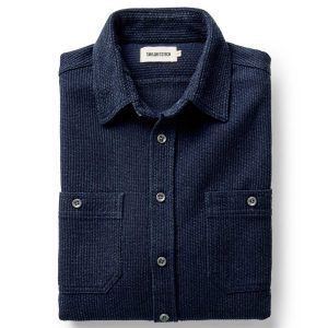 The Utility Shirt in Rinsed Indigo Sashiko