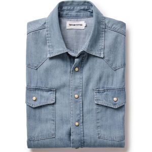 The Glacier Shirt in Washed Indigo Selvedge Denim