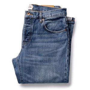 The Straight Jean in Mid Wash Organic Selvedge