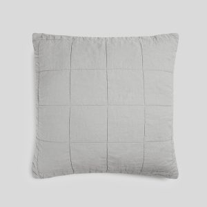 Linen Box Quilted Euro Sham (Fog)
