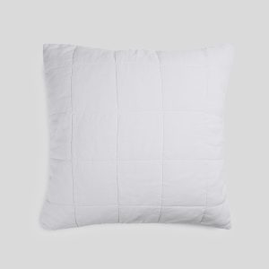 Linen Box Quilted Euro Sham (White)