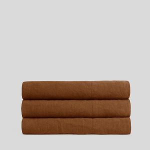 Linen Top Sheet (Tobacco)