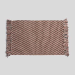 Organic Checkered Bath Rug (Moss and Adobe)