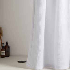 Organic Cloud Cotton Shower Curtain (White)