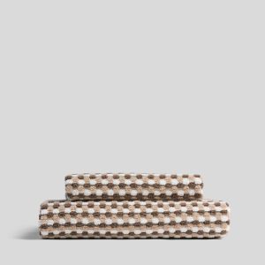 Organic Cotton Mosaic Towels (Ash and Toast)
