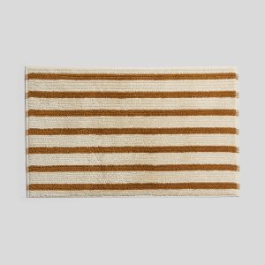 Organic Resort Stripe Tub Mat (Butter with Honey)