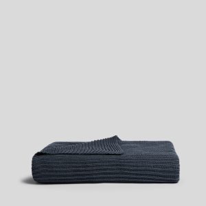 Organic Rib Knit Throw (Dusk)