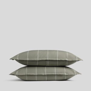 Percale Sham Set (Moss Stripe)