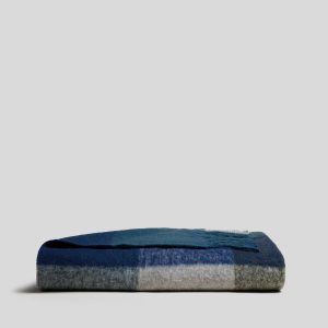 Plaid Wool Alpaca Throw (Midnight Plaid)