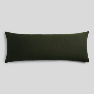 Vintage Linen Body Pillow Cover (Evergreen)