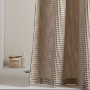 Waffle Shower Curtain (Bone)